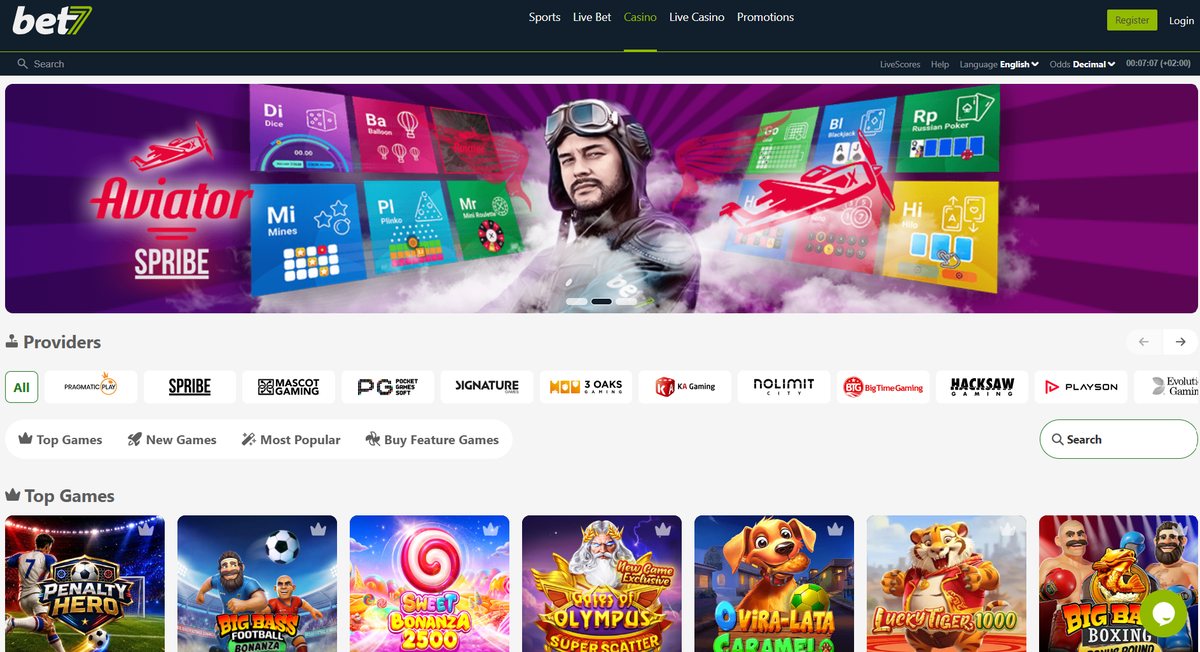 Imagem do site Bet7